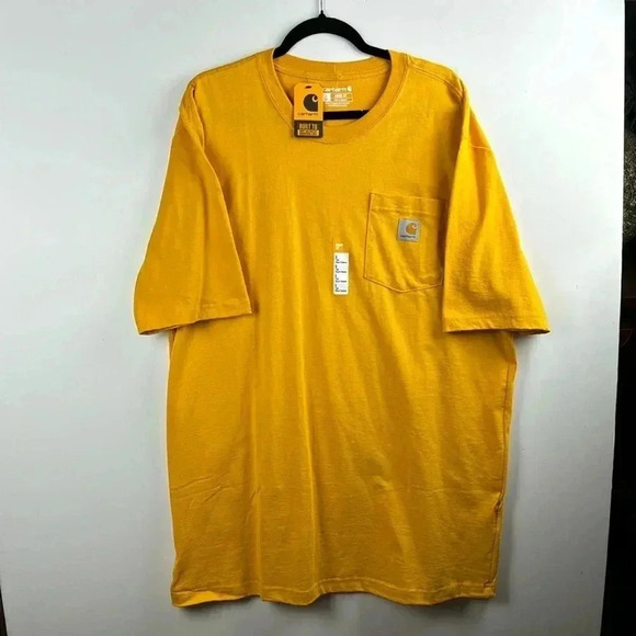 Carhartt Force Loose  Fit Heavy Weight Pocket T-Shirt Men’s Yellow SZ L TALL NWT - Picture 1 of 6
